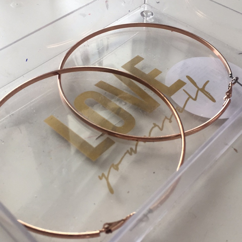 Hoop earrings various sizes, gold/rose gold
